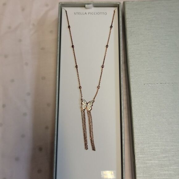 Stella Picciotto Jewelry - New Stella Picciotto sterling silver butterfly tassle rose gold necklace